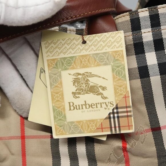 Burberrys Nova Check Hand Bag Canvas Beige Auth - Picture 10 of 16